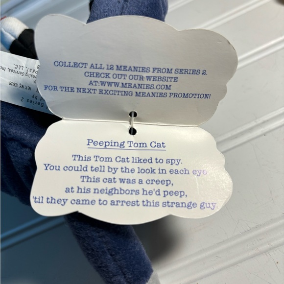 Lot of 4 Beanie Meanies 3 Have Tags Avg size 6x5" 2 Cats, Peeping Tom Cat, Duck - Picture 8 of 8